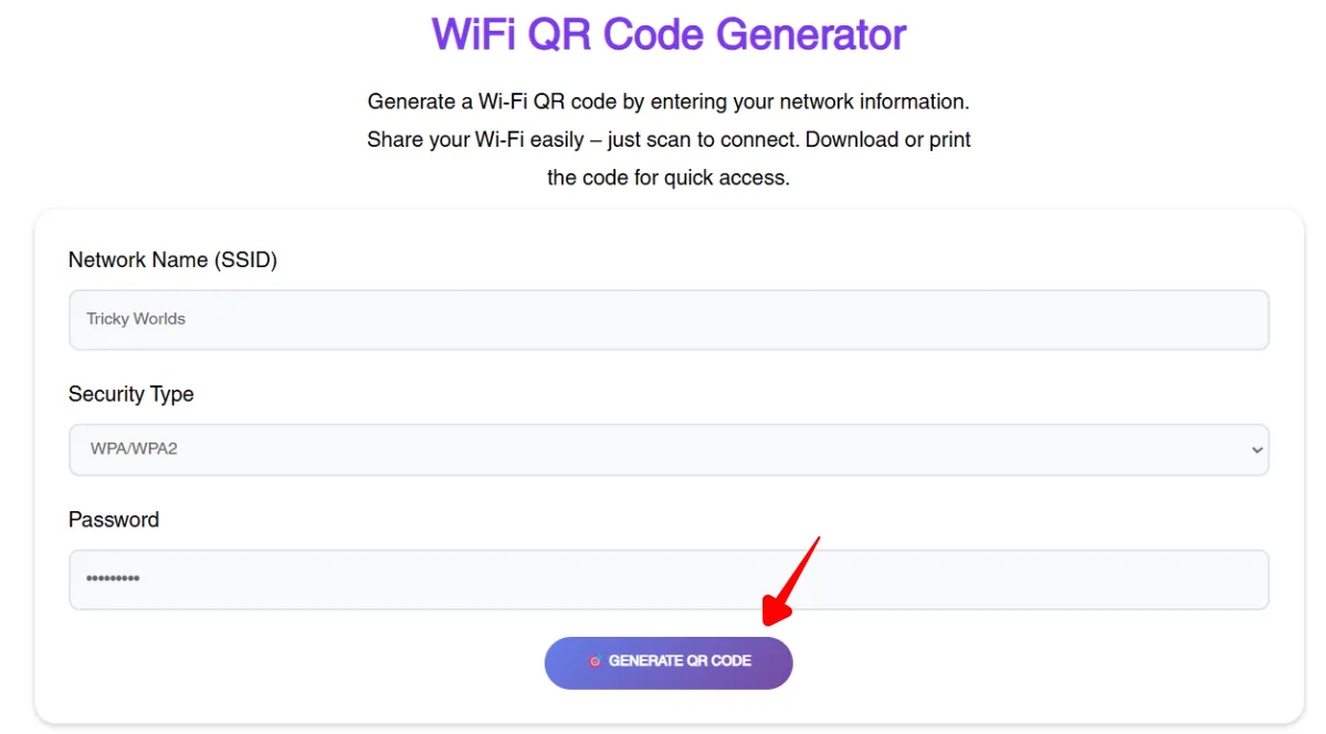 Generate Wifi QR Code