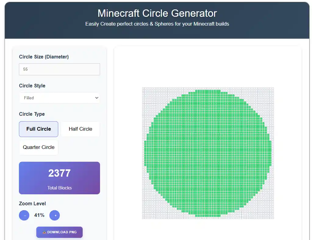 How to Use the Minecraft Circle Generator