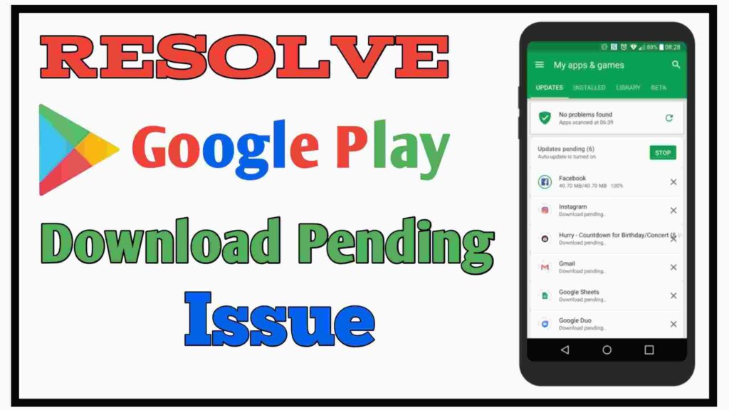 play store saying download pending