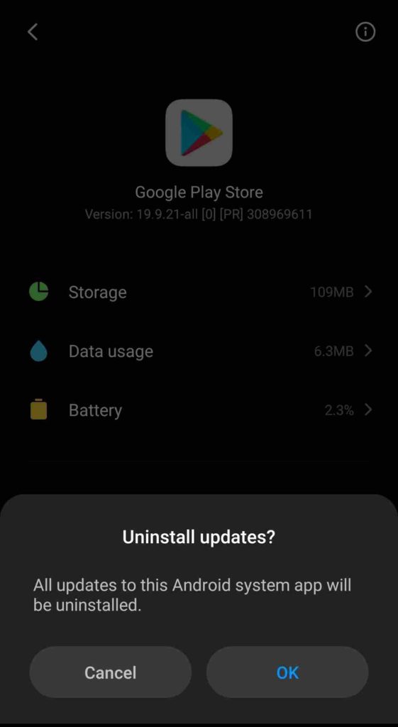 google app store download pending