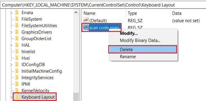Registry editor