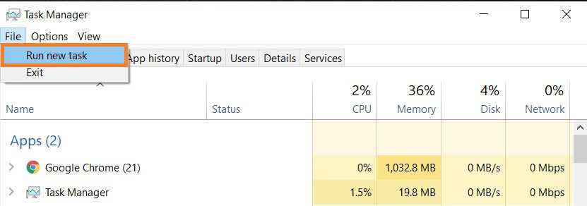 Windows task manager