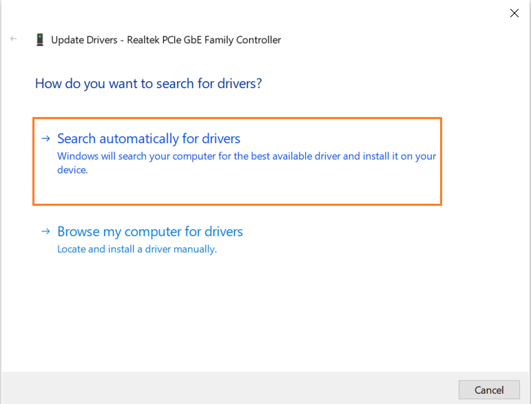 Search Automatically for drivers