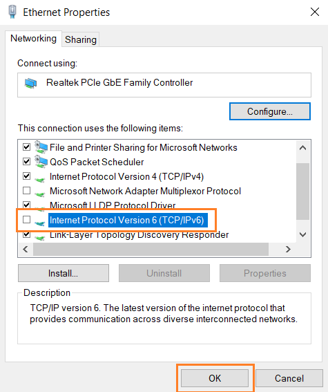 Disable IPV6