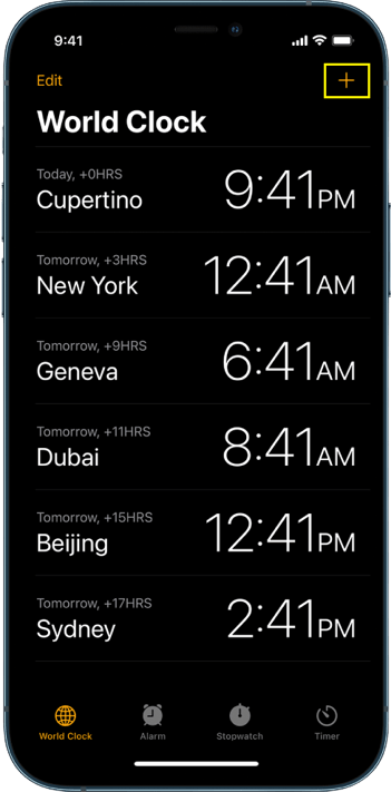 World Clock iphone