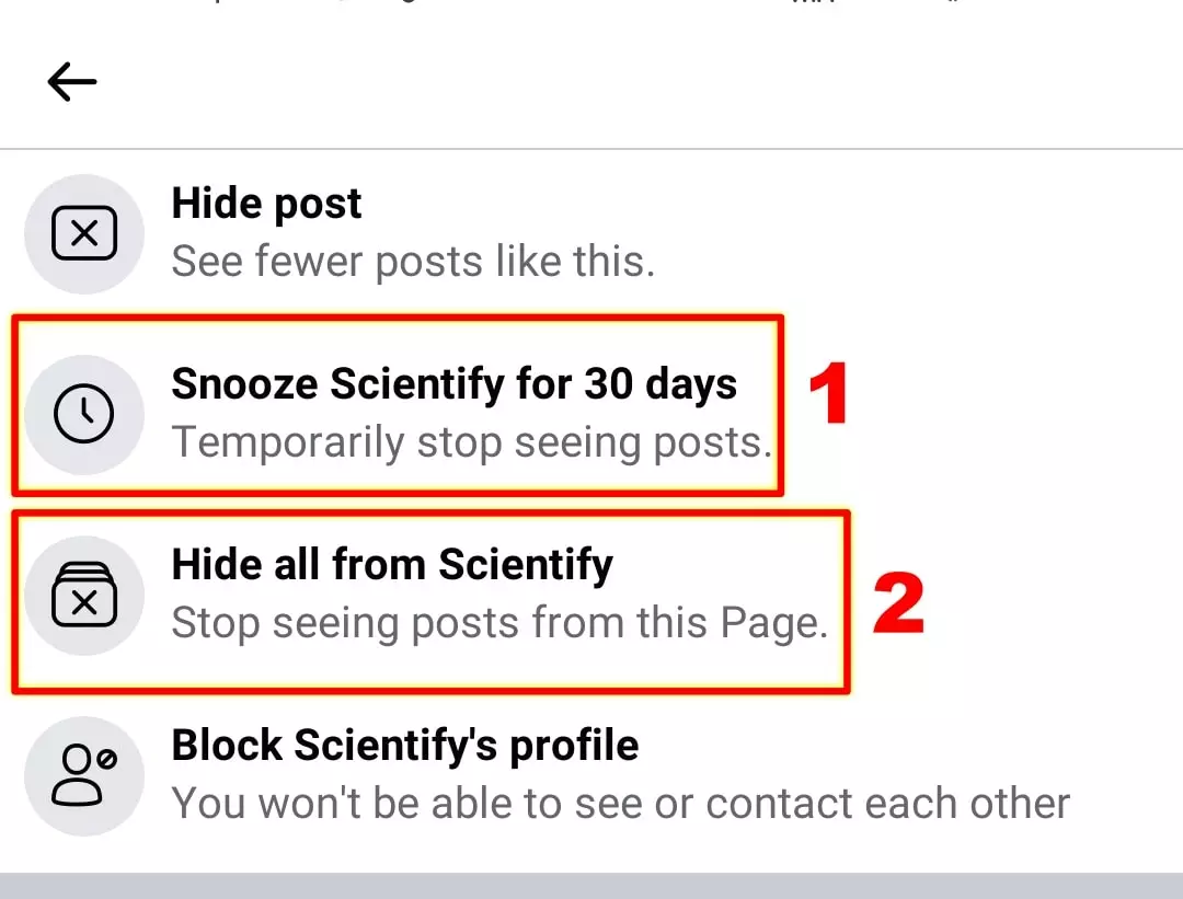 Snooze Suggested Posts for 30 days On Facebook