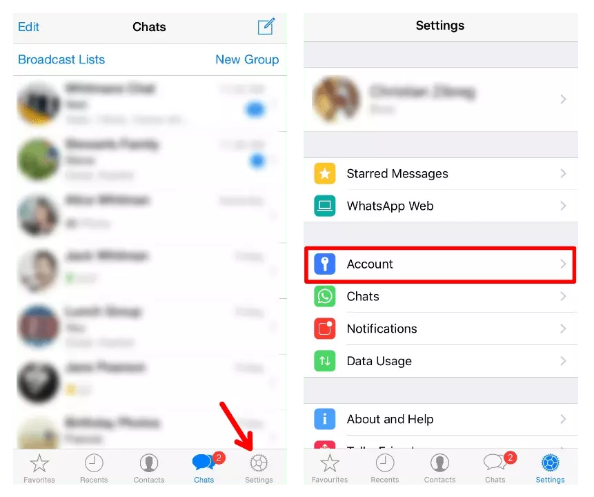 whatsapp setting iphone