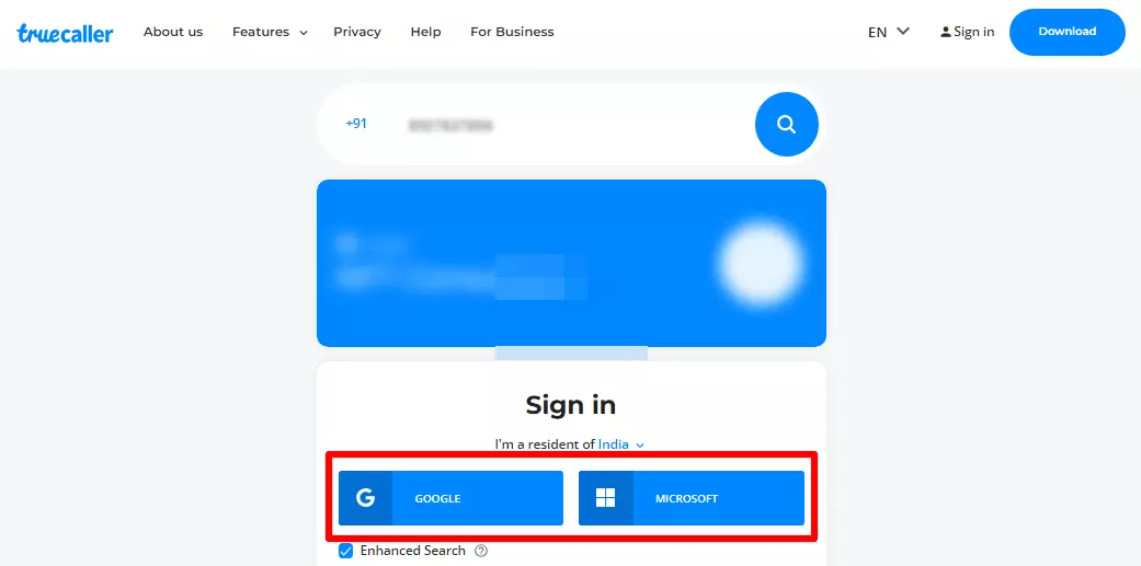 Truecaller Online Search Number Without using app