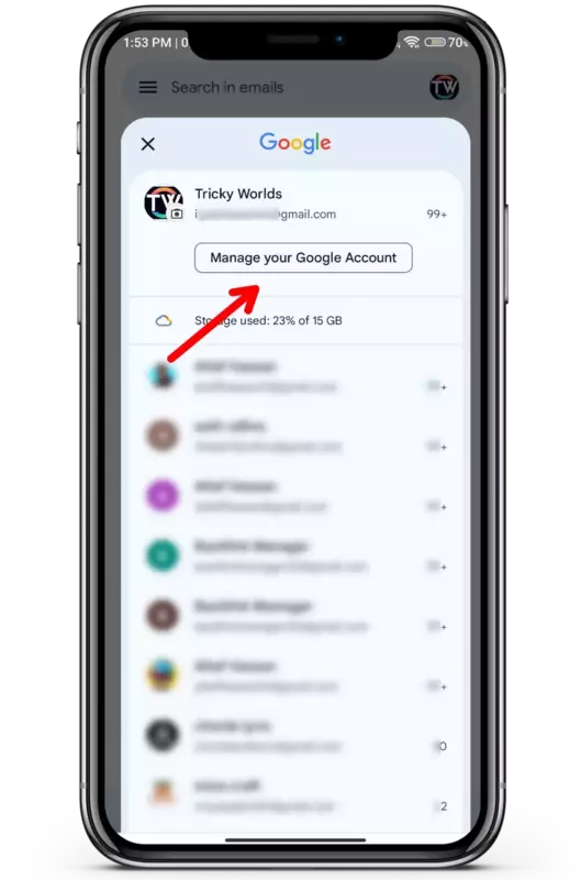 Manage your google account on iphone