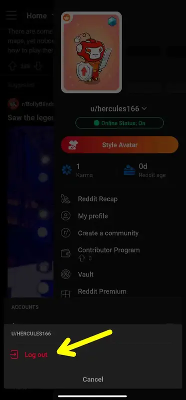 Logout From reddit