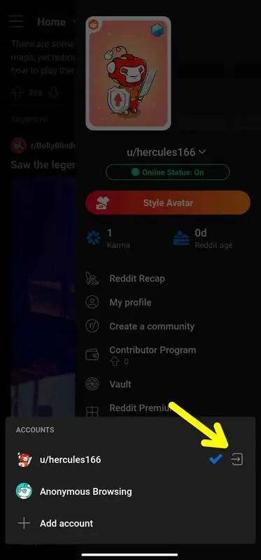 logout option reddit