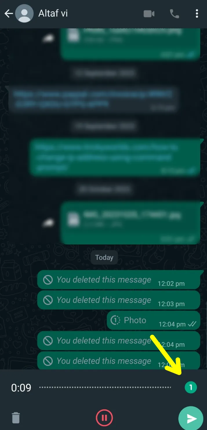 WhatsApp View Once voice feature