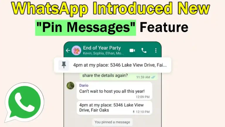 WhatsApp Introduced Pin Message Feature