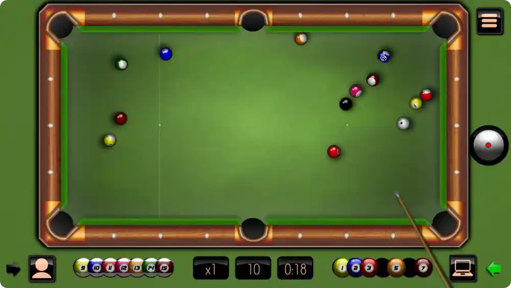 8 ball billiards browser game