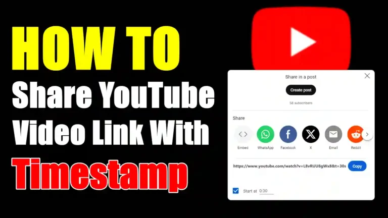 How To Share YouTube Video Link With Timestamp