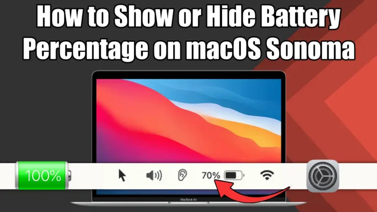 Show or Hide Battery Percentage on macOS Sonoma