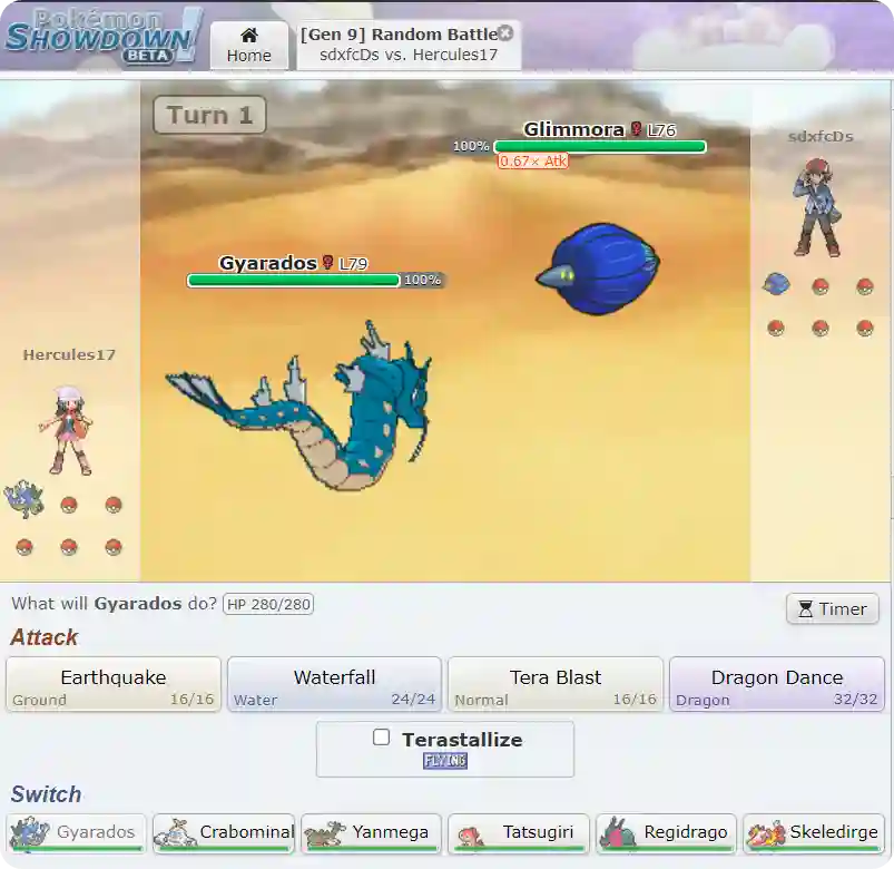 Pokemon showdown - browser game