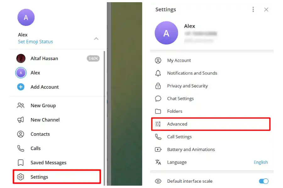 Telegram Desktop App Setting