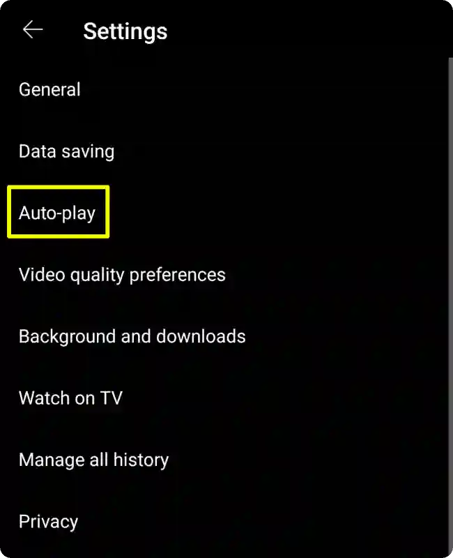 Youtube mobile autoplay setting