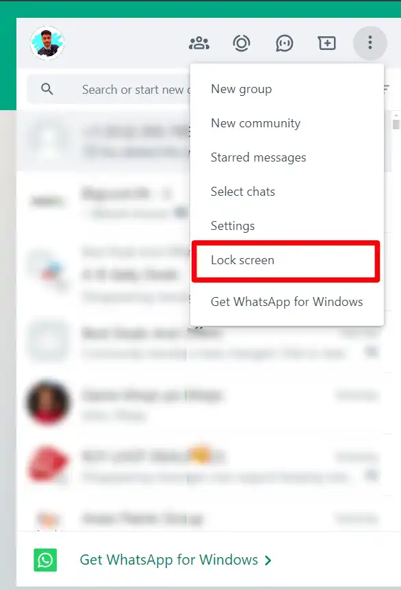 Manually lock whatsapp web