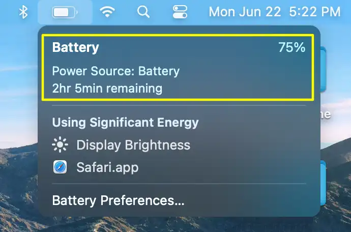 Check battery remaining time