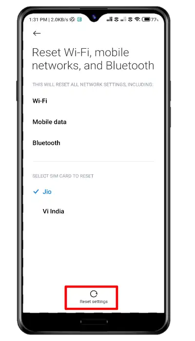How To Reset Network Settings on android