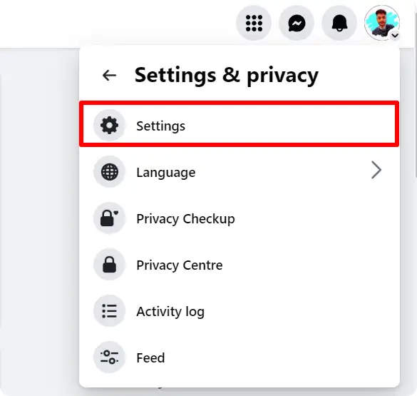 Facebook web setting