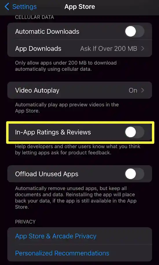 Turn Off App Rating Pop-ups on iPhone 