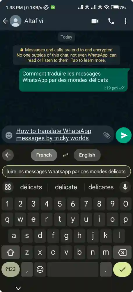 translate WhatsApp messages