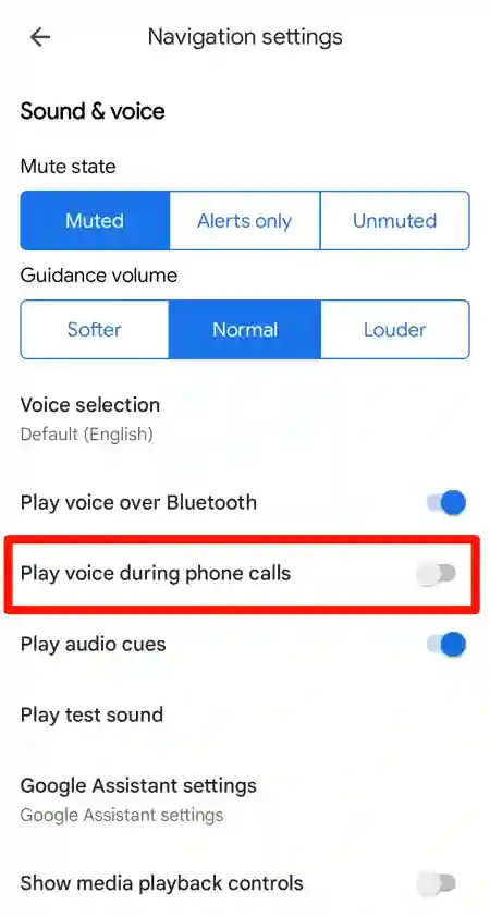 Turn off Play voice during phone calls