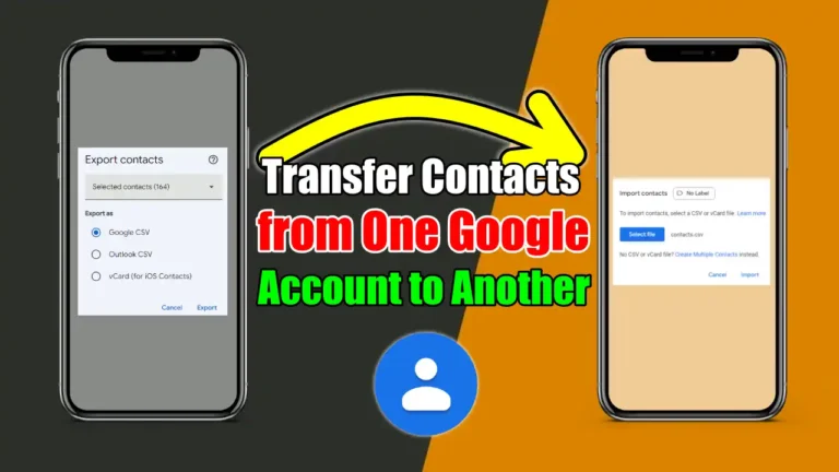 how to transfer contacts from one Google account to another