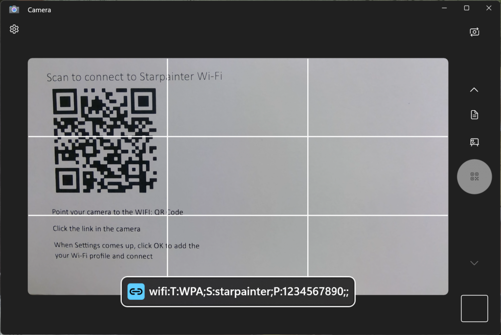 Windows 11, scan qr code to connect to wifi