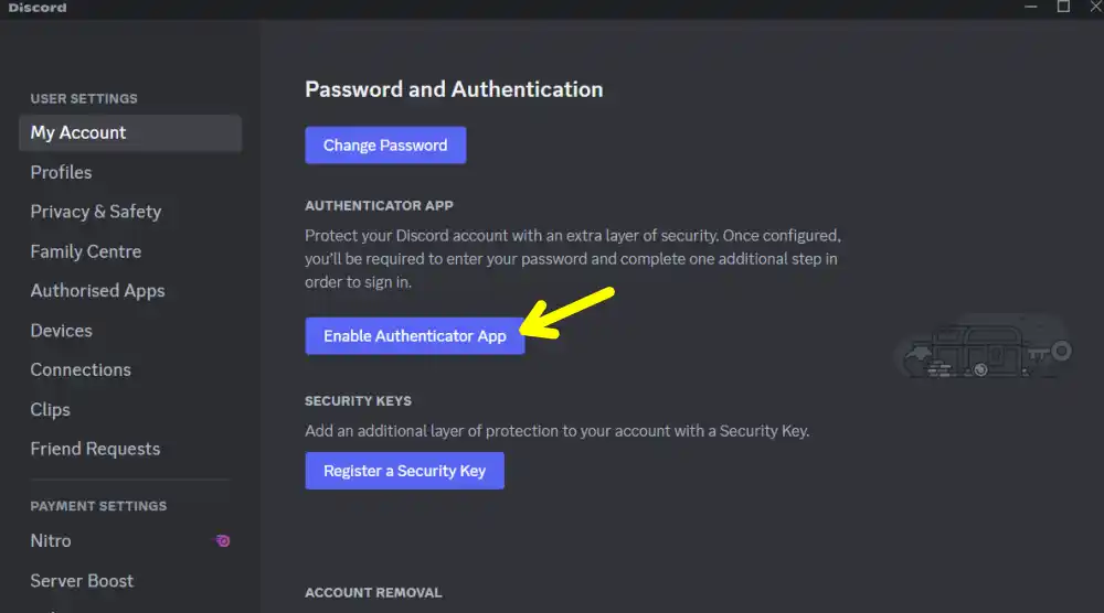 Enable Authenticator App