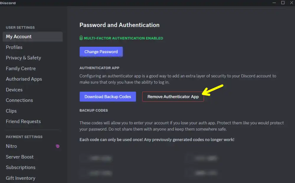 Remove Authenticator app