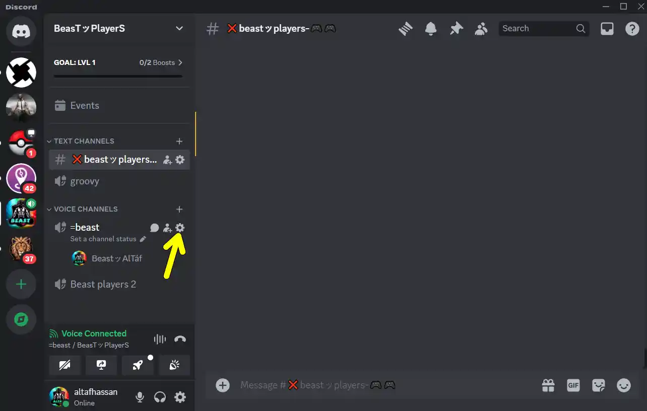 Click on the server setting on discord