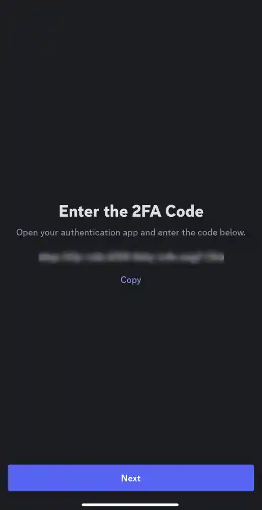 2FA authentication app code