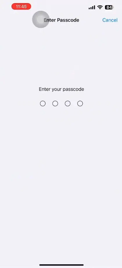 Enter your iphone passcode