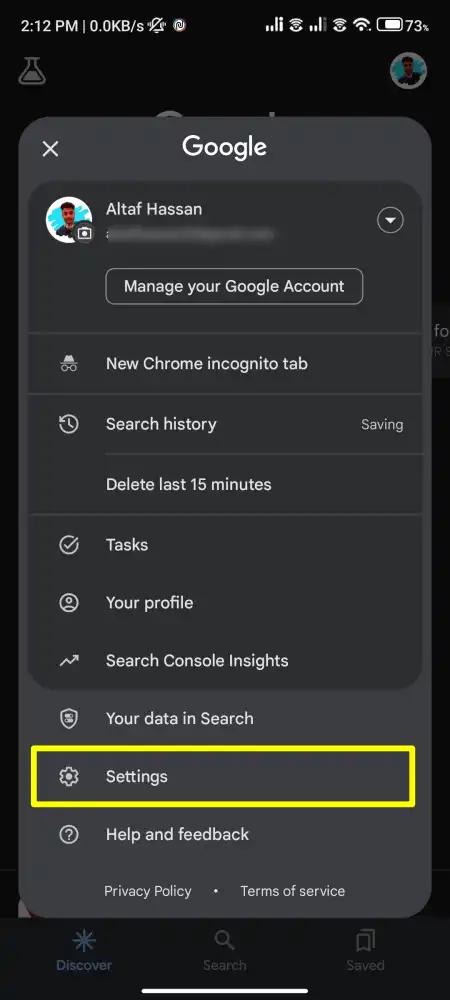 Google App Setting