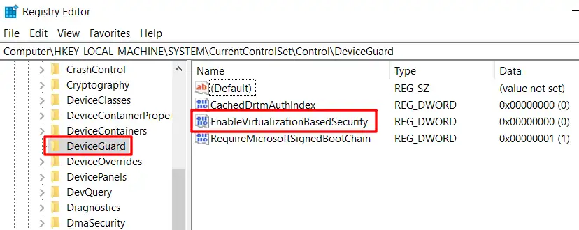 Disable Hyper-V on Windows using Registry editor