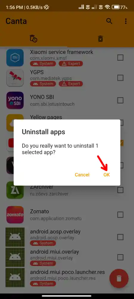 Remove Bloatware Apps From Android using canta