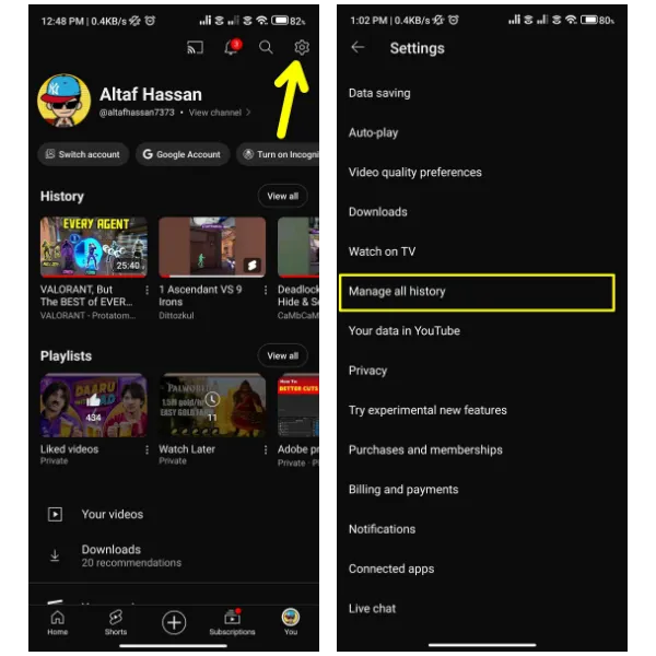 Youtube Setting