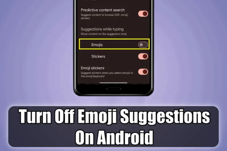 Turn Off Emoji Suggestions