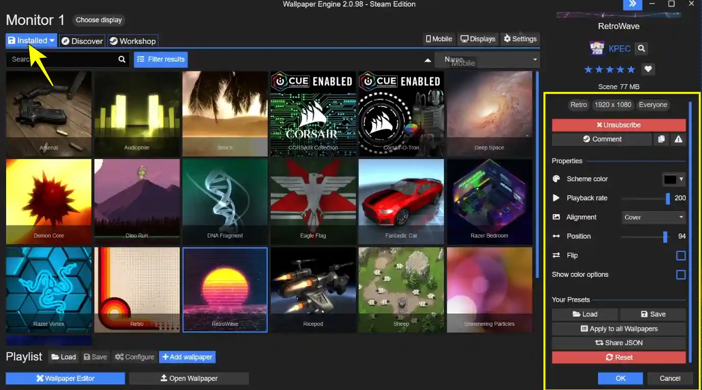 customize wallpaper in wallpaper engine