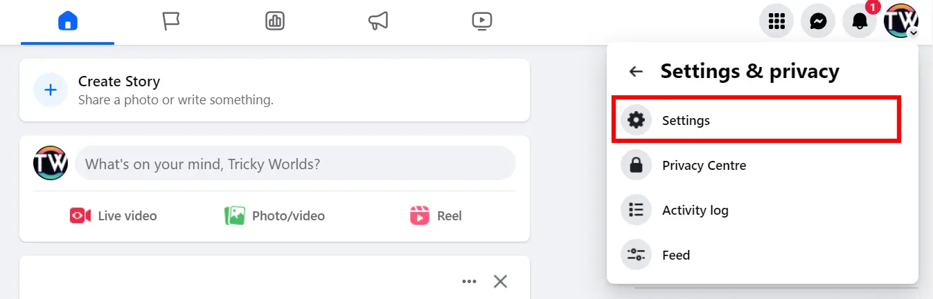 facebook setting